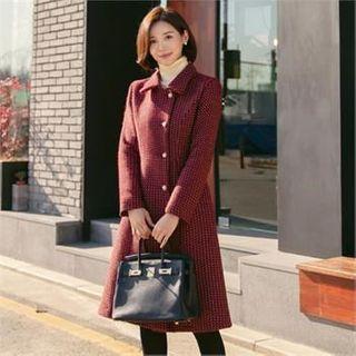 Faux-pearl Buttoned Coat