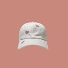 Ribbon Lace Up Embroidered Heart Baseball Cap