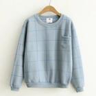 Plaid Fleece-lined Sweatshirt