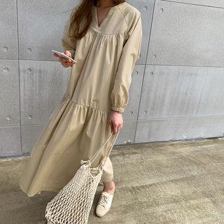 Tiered Maxi Peasant Dress