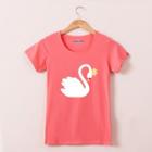 Short-sleeve Swan Printed T-shirt