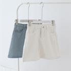 Washed Mini Denim Skirt