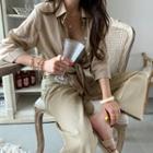 3/4-sleeve Self-tie Shirt