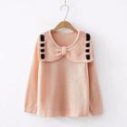 Bow Collared Sweater Pink - One Size
