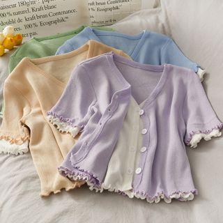 Cropped Mock Two-piece Light Knit Top