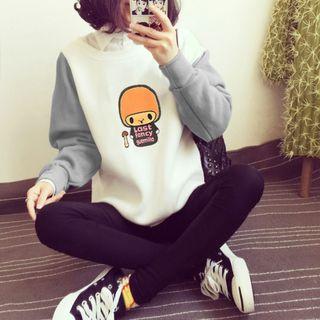 Cartoon Color Block Sweatshirt