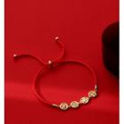 Chinese Characters Sterling Silver Red Sting Bracelet Gold - One Size