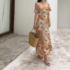 Floral Maxi Sun Dress As Shown In Figure - One Size
