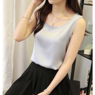 Cap-sleeve Print Shirt