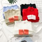 Smiley-face Mock-neck Knit Top