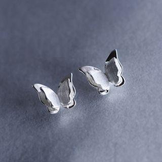 Sterling Silver Butterfly Stud Earring 1 Pair - Silver - One Size