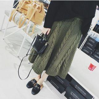 Cable-knit Knit Maxi Skirt