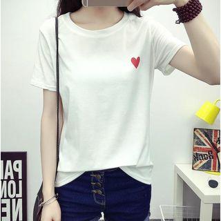 Heart Print Short Sleeve T-shirt