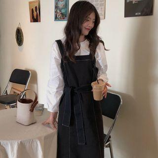 Plain Blouse / Midi A-line Jumper Dress