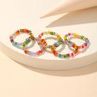 Rainbow Bead Ring 54114 - No. 7 - Blue & Green & Tangerine - One Size