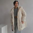 Faux Fur-trim Hooded Long Down Coat
