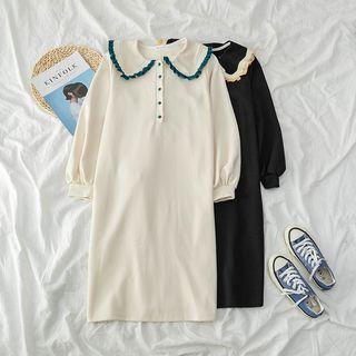 Frilled Trim Collar Polo Dress