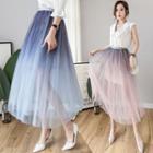 Gradient Midi Sheer Skirt