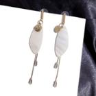 Leaf Faux Crystal Fringed Earring 1 Pair - Silver Stud - Gold - One Size