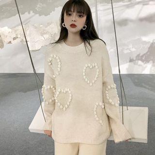 Pom Pom Sweater / Knit Wide Leg Pants