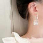 Transparent Acrylic Drop Earrings Silver - White - One Size