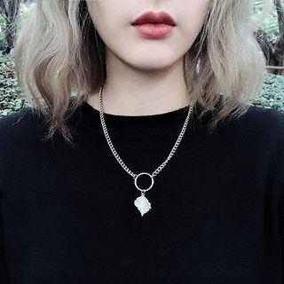 Stainless Steel Leaf Pendant Necklace As Shown In Figure - 45cm + 5cm