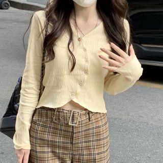 Asymmetrical Cardigan / Plaid Pants