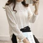 Mock Neck Long Sleeve Lace Top