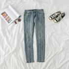 High-waist Panel Slim-fit Jeans