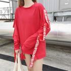 Lettering Strappy Long-sleeve T-shirt