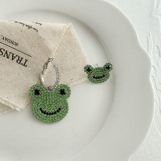 Asymmetrical Frog Stud Earring 1 Pair - Asymmetrical Frog Stud Earring - Green - One Size