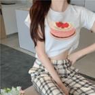 Plaid Straight Leg Pants / Print T-shirt (various Designs)