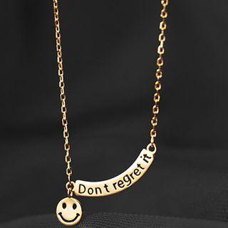Smiley Lettering Pendant Sterling Silver Necklace