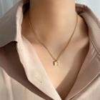 Square Resin Pendant Alloy Necklace Necklace - Gold - One Size