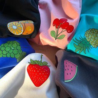 Short Sleeve Fruit Print T-shirt (various Design)