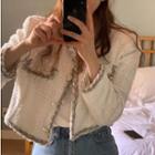 Contrast Trim Cropped Tweed Jacket