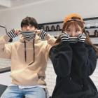 Couple Matching Mock Two-piece Lettering Hoodie