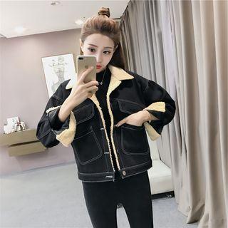 Embroidered Fleece-lined Denim Jacket