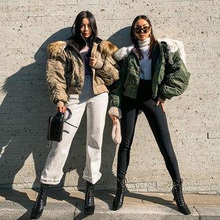 Faux-fur Hooded Shirred Cropped Jacket