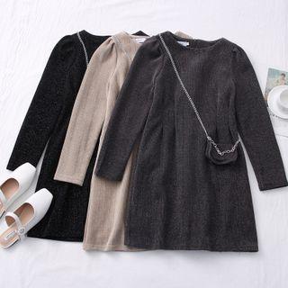 Corduroy Puff-sleeve Mini Dress