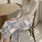 Textured Maxi Paisley Skirt Beige - One Size