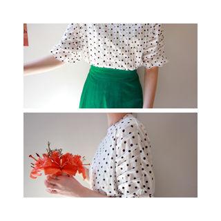 Pintuck Polka-dot Blouse