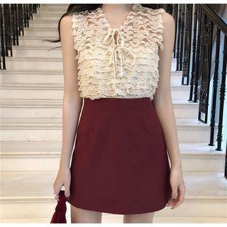 Ribbon Accent Lace Top