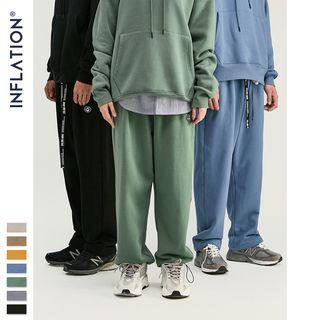 Couple Drawstring-hem Straight-cut Pants