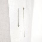 Rhinestone Asymmetric Drop Earrings Silver - One Size