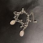 Coin Metal Bracelet Silver - One Size