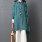 Embroidered Dip Back Long Shirt