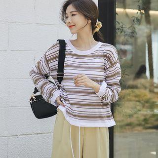 Tie-hem Stripe Summer Knit Top