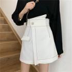 Asymmetric Contrast Stitching Mini A-line Skort