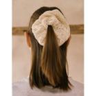 Crochet-lace Scrunchy Hair Tie Ivory - One Size